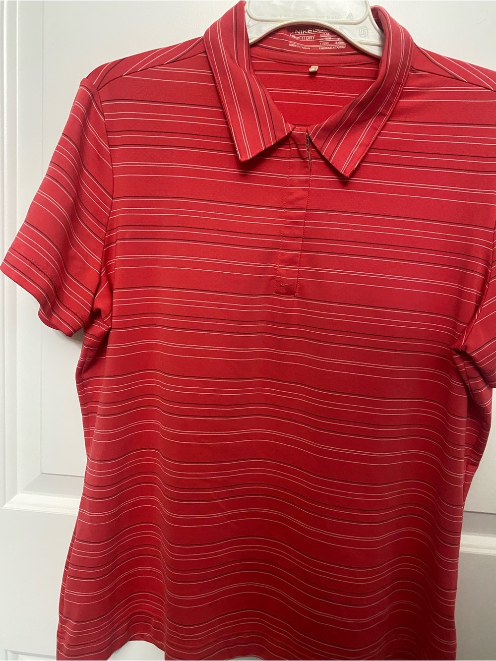 NikeGolf Women's Red Striped Polo